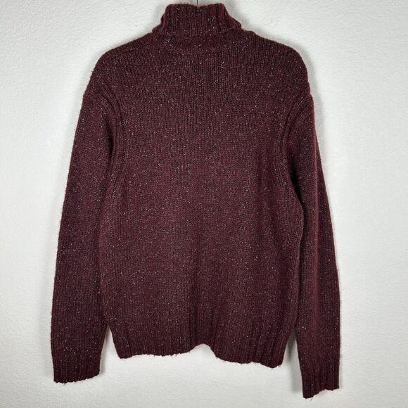 Joseph Abboud Sz L Turtleneck Sweater Burgandy Wool Luxury blend Outdoor cozy - Picture 3 of 10